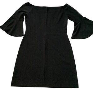 Boston Proper Black‎ Dress Small Off The Shoulder Bell Sleeve Cocktail